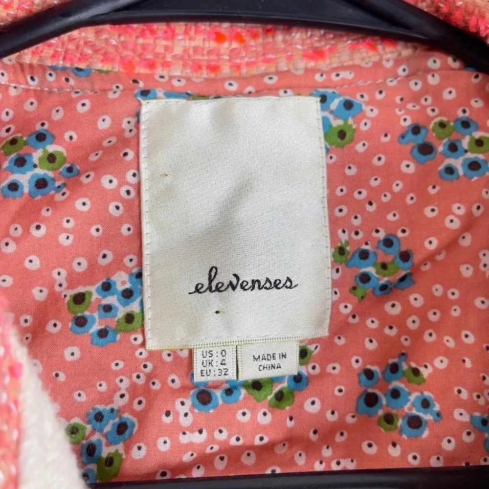 Anthropologie Elevenses Blushed Tweed Boucle Moto Jacket - Picture 11 of 14